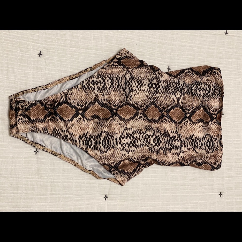 Brown snakeskin body suit